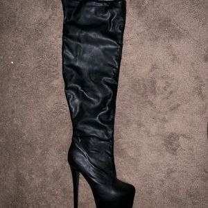 Thigh high platform boots